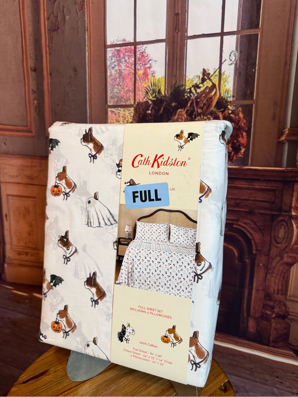 Cath Kidston Halloween Summerween Full Sheet Set NWT Dog Puppy Ghost TOT